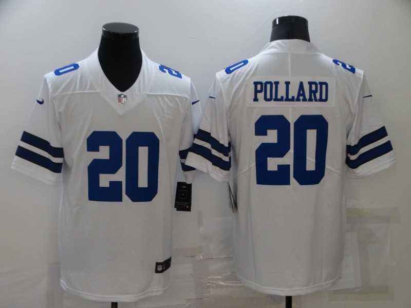 Men's Dallas Cowboys Tony Pollard #20 White Jersey